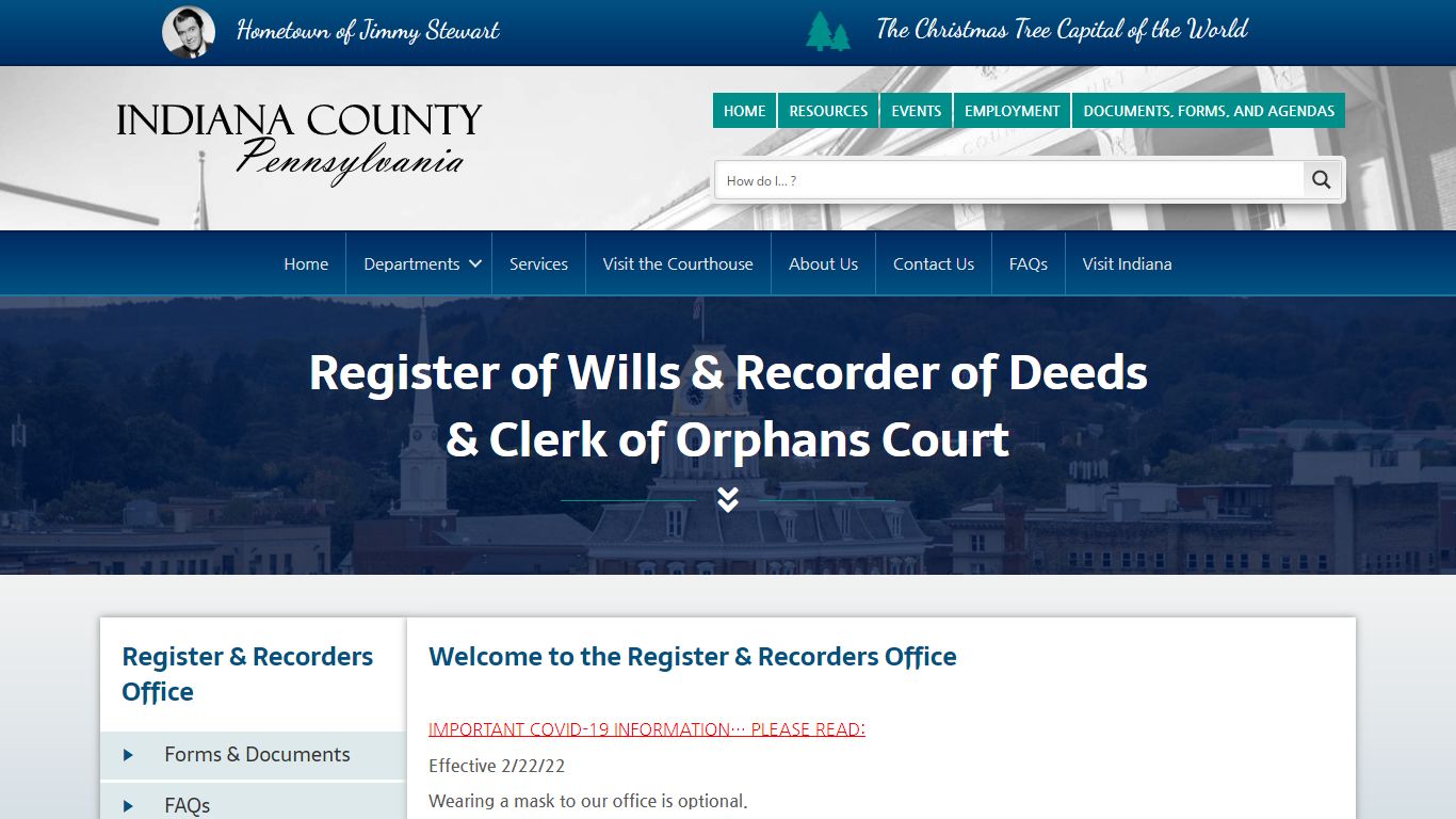 Register of Wills & Recorder of Deeds - Indiana County Pennsylvania